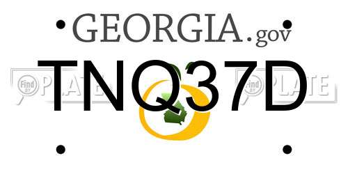 TNQ37D Georgia License Plate