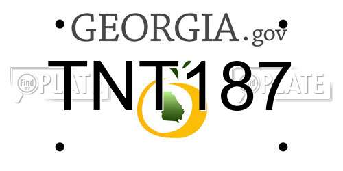TNT187 Georgia License Plate