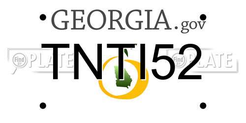 TNTI52 Georgia License Plate