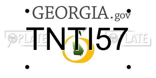 TNTI57 Georgia License Plate