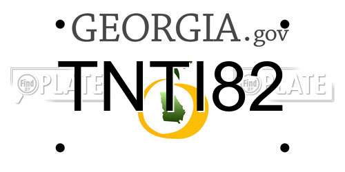 TNTI82 Georgia License Plate