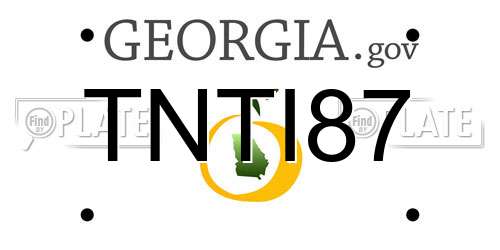 TNTI87 Georgia License Plate