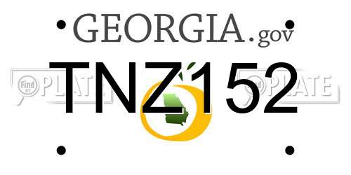 TNZ152 Georgia License Plate