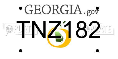 TNZ182 Georgia License Plate