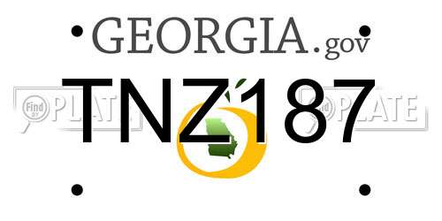 TNZ187 Georgia License Plate