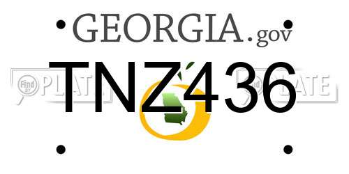 TNZ436 Georgia License Plate