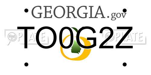 TO0G2Z Georgia License Plate