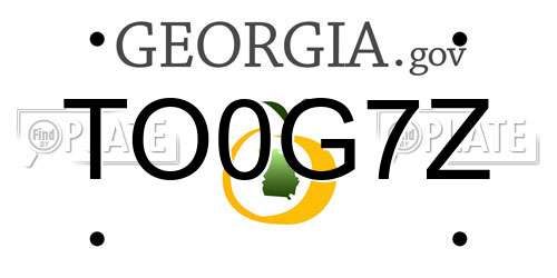 TO0G7Z Georgia License Plate