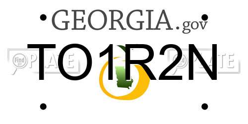 TO1R2N Georgia License Plate