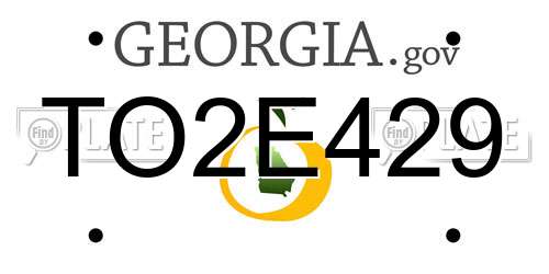 TO2E429 Georgia License Plate