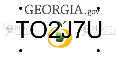 TO2J7U Georgia License Plate