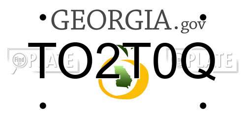 TO2T0Q Georgia License Plate