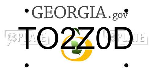 TO2Z0D Georgia License Plate