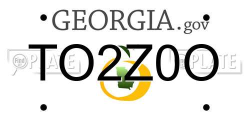 TO2Z0O Georgia License Plate