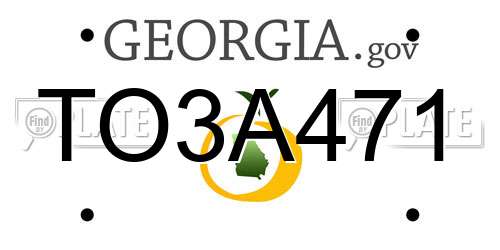 TO3A471 Georgia License Plate