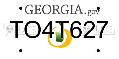 TO4T627 Georgia License Plate