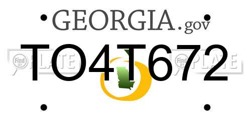 TO4T672 Georgia License Plate