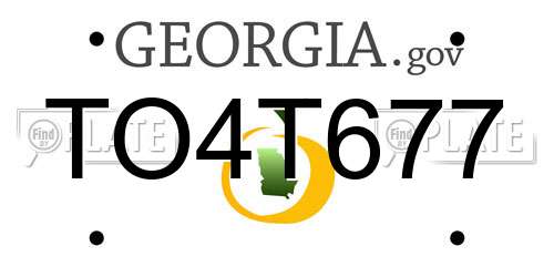 TO4T677 Georgia License Plate