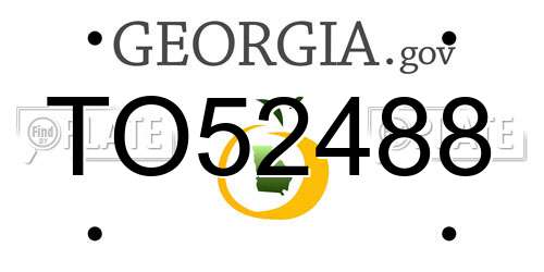 TO52488 Georgia License Plate