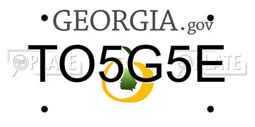 TO5G5E Georgia License Plate