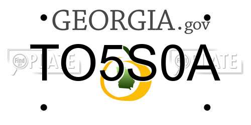 TO5S0A Georgia License Plate