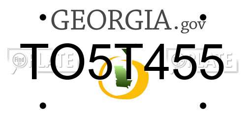TO5T455 Georgia License Plate