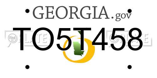 TO5T458 Georgia License Plate