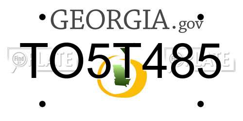 TO5T485 Georgia License Plate