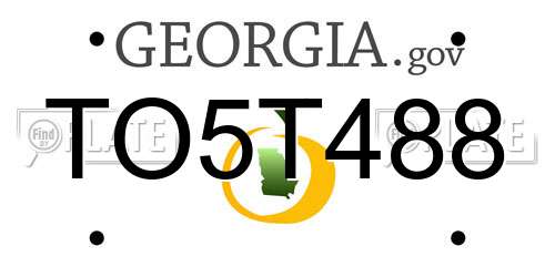 TO5T488 Georgia License Plate