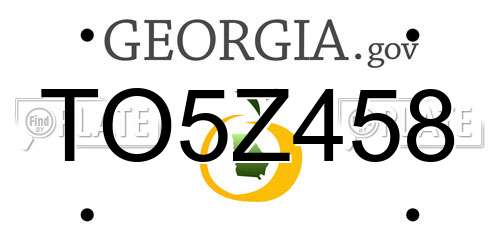 TO5Z458 Georgia License Plate