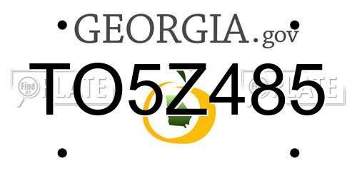 TO5Z485 Georgia License Plate