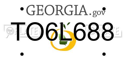 TO6L688 Georgia License Plate