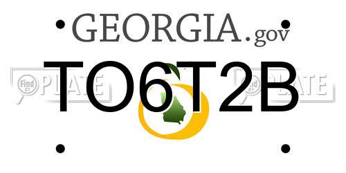 TO6T2B Georgia License Plate