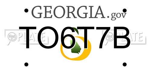 TO6T7B Georgia License Plate