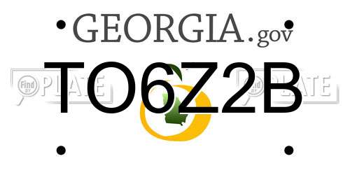 TO6Z2B Georgia License Plate