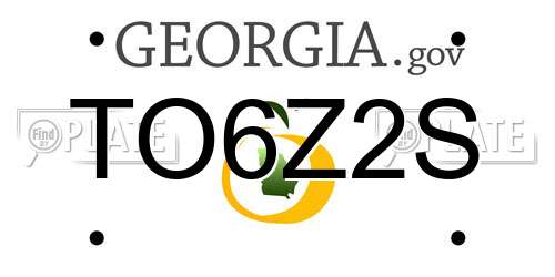 TO6Z2S Georgia License Plate