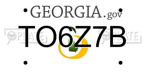 TO6Z7B Georgia License Plate