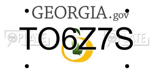 TO6Z7S Georgia License Plate