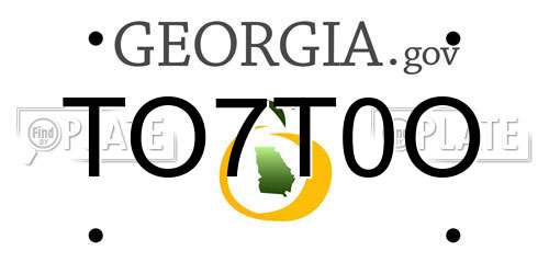 TO7T0O Georgia License Plate