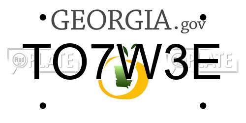 TO7W3E Georgia License Plate