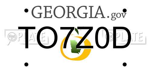 TO7Z0D Georgia License Plate