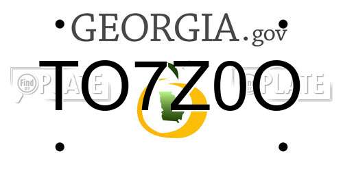 TO7Z0O Georgia License Plate
