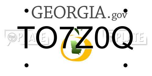 TO7Z0Q Georgia License Plate