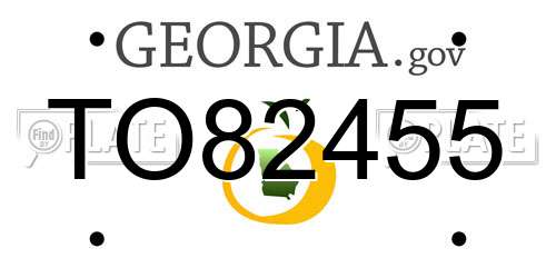 TO82455 Georgia License Plate