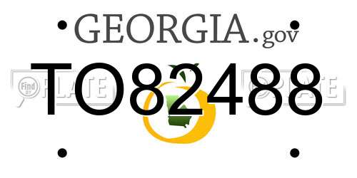 TO82488 Georgia License Plate
