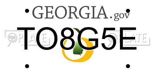 TO8G5E Georgia License Plate