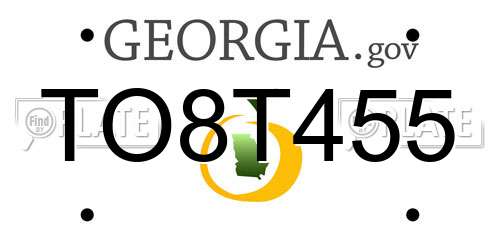 TO8T455 Georgia License Plate