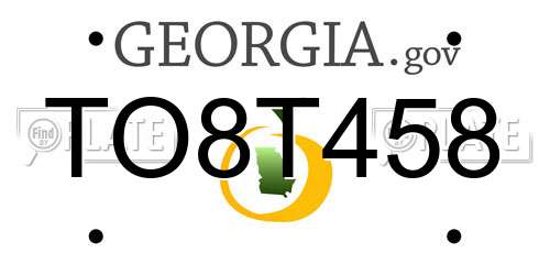 TO8T458 Georgia License Plate