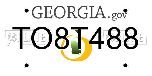 TO8T488 Georgia License Plate