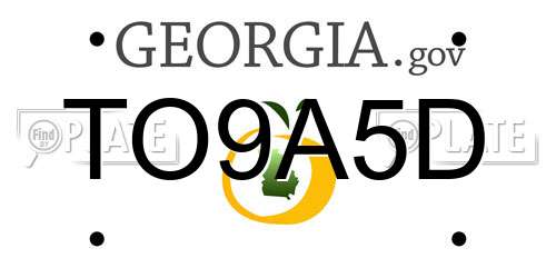TO9A5D Georgia License Plate